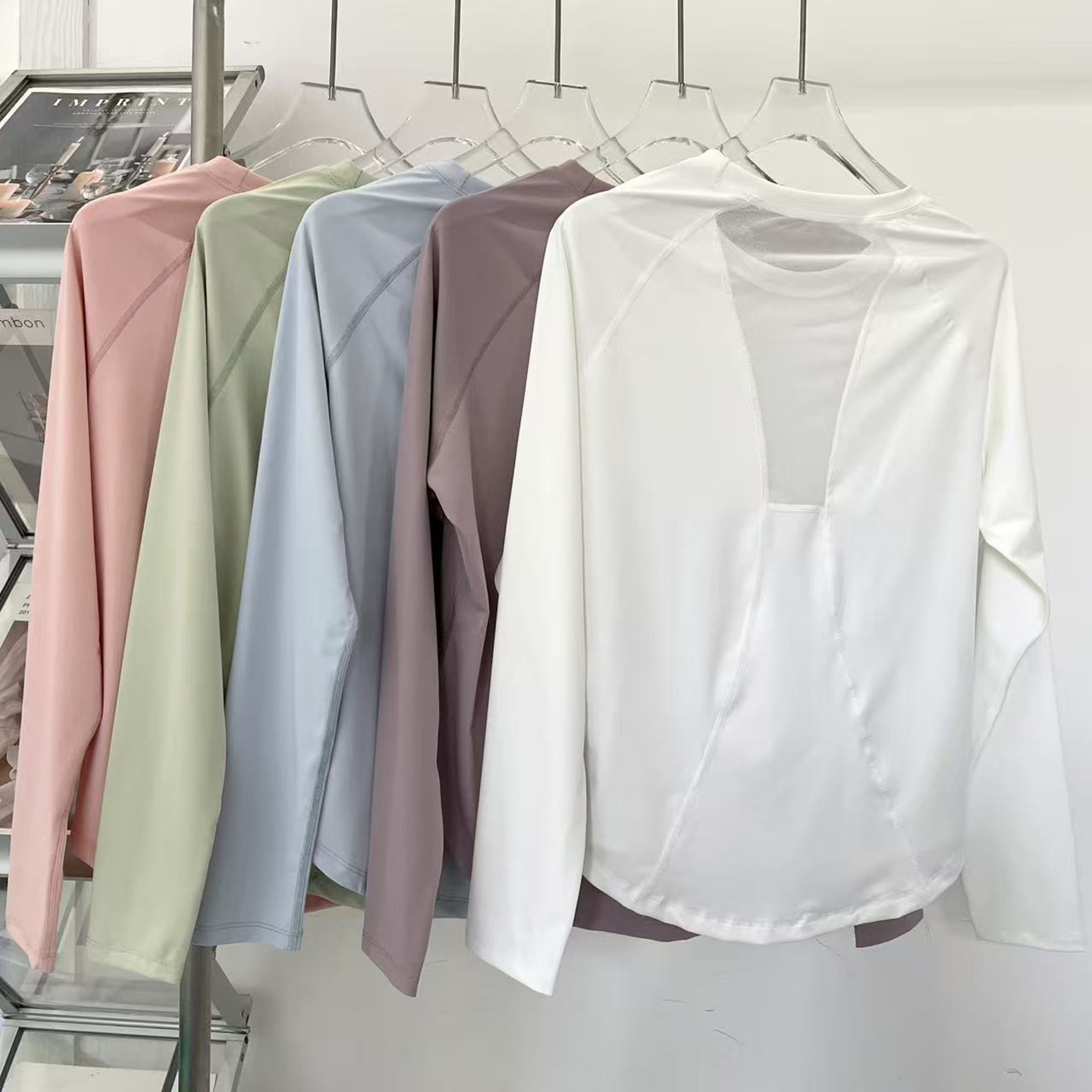 跑步长袖圆领运动上衣大码