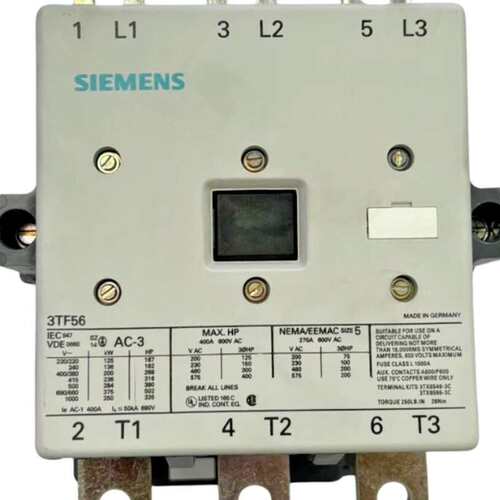 议价3TF56接触器-3-极，400A，AC-3，NEMA可维修