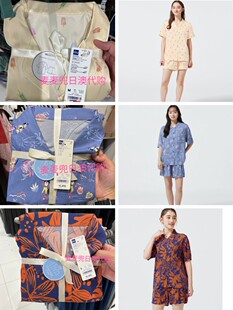 现货 麦麦兜 日本采购 GU特价睡衣 短袖短裤 绸缎/冷感