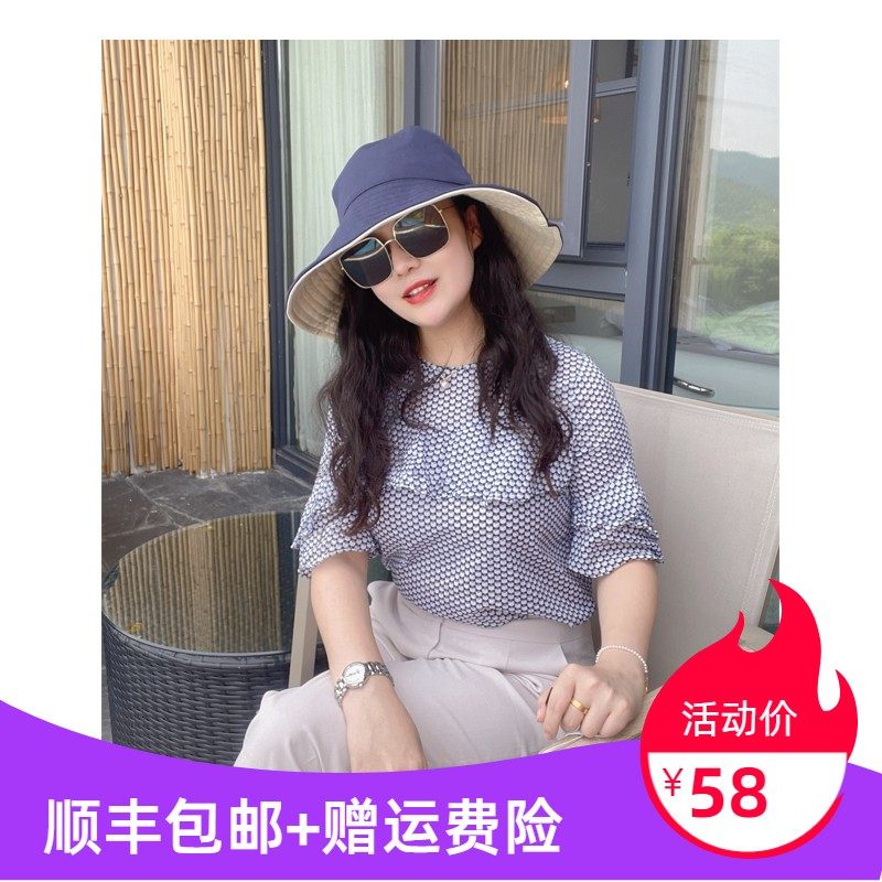 双面踩线遮脸防晒渔夫帽！圆顶大沿帽子出游休闲百搭女式两面可戴
