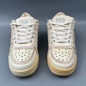 鞋 孤品女鞋 美式 女板鞋 捡漏撤柜断码 潮鞋 毛边小白鞋 真皮透气休闲鞋