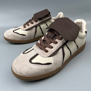 高级感德训鞋 复古拼色板鞋 撤柜处理轻质百搭潮鞋 休闲真皮男鞋 男士