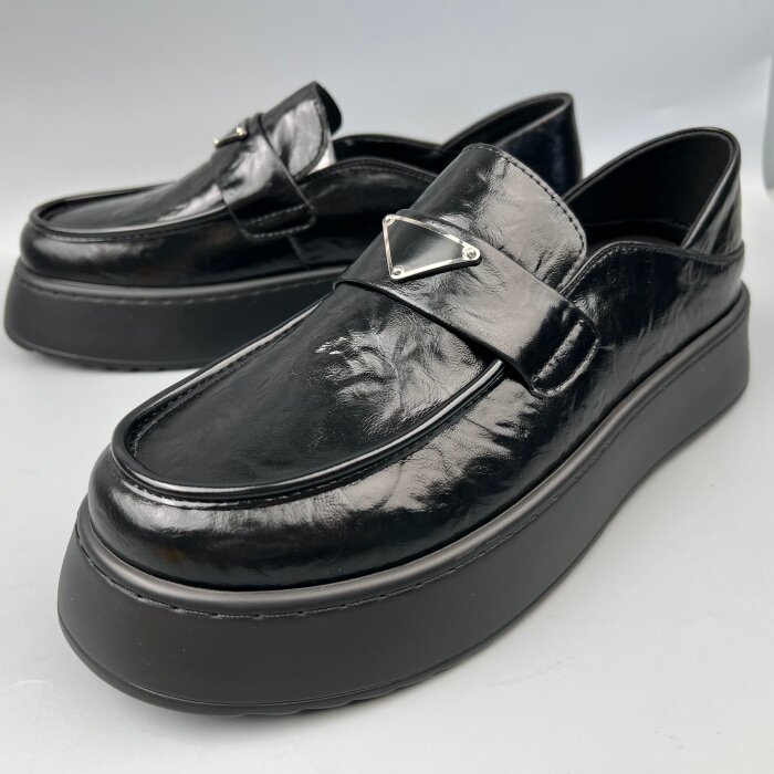 英伦风黑色牛皮德比鞋男品牌撤柜真皮男鞋商务正装一脚蹬懒人乐福