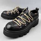 真皮男鞋 商场撤柜潮男休闲皮鞋 透气 鞋 耐磨青年德比鞋 男士 增高工装