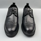 鞋 英伦风布洛克鞋 黑色孤品断码 38撤柜男士 男真皮雕花商务正装 皮鞋