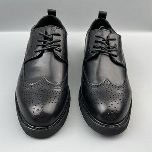 男真皮雕花商务正装 鞋 皮鞋 38撤柜男士 黑色孤品断码 英伦风布洛克鞋
