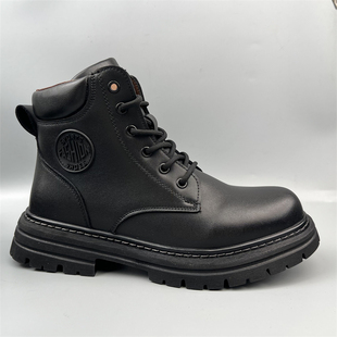 外贸原单出口真皮男鞋厚底休闲鞋登山靴中帮英伦风马丁靴男工装鞋