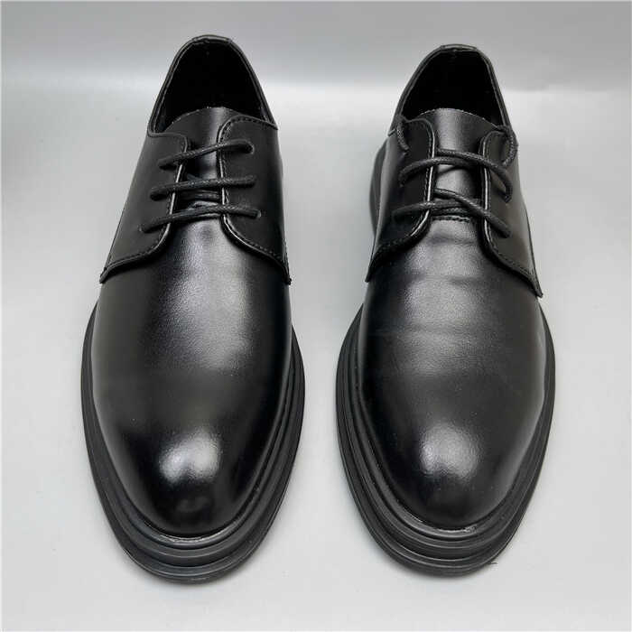 男士棋盘格开边珠休闲皮鞋