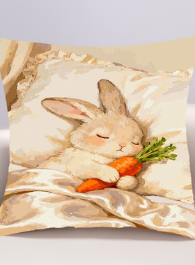 卡通晚安兔十字绣抱枕2026年新款客厅沙发儿童卧室靠枕小件自己绣