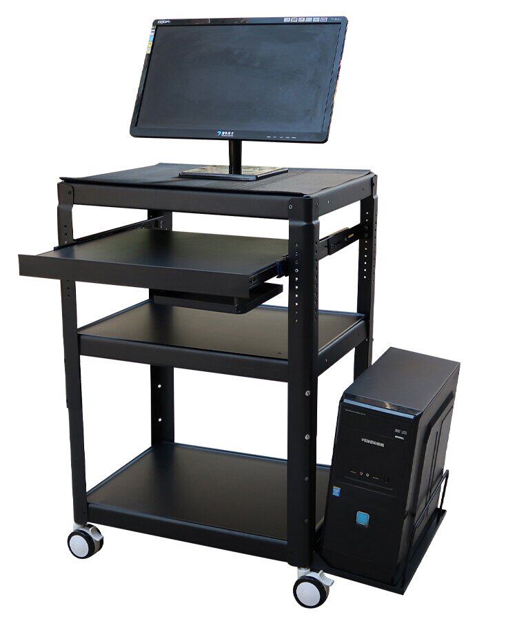 移动电脑推车四轮设备架运维推车机房工作台医用电脑台车仪器车