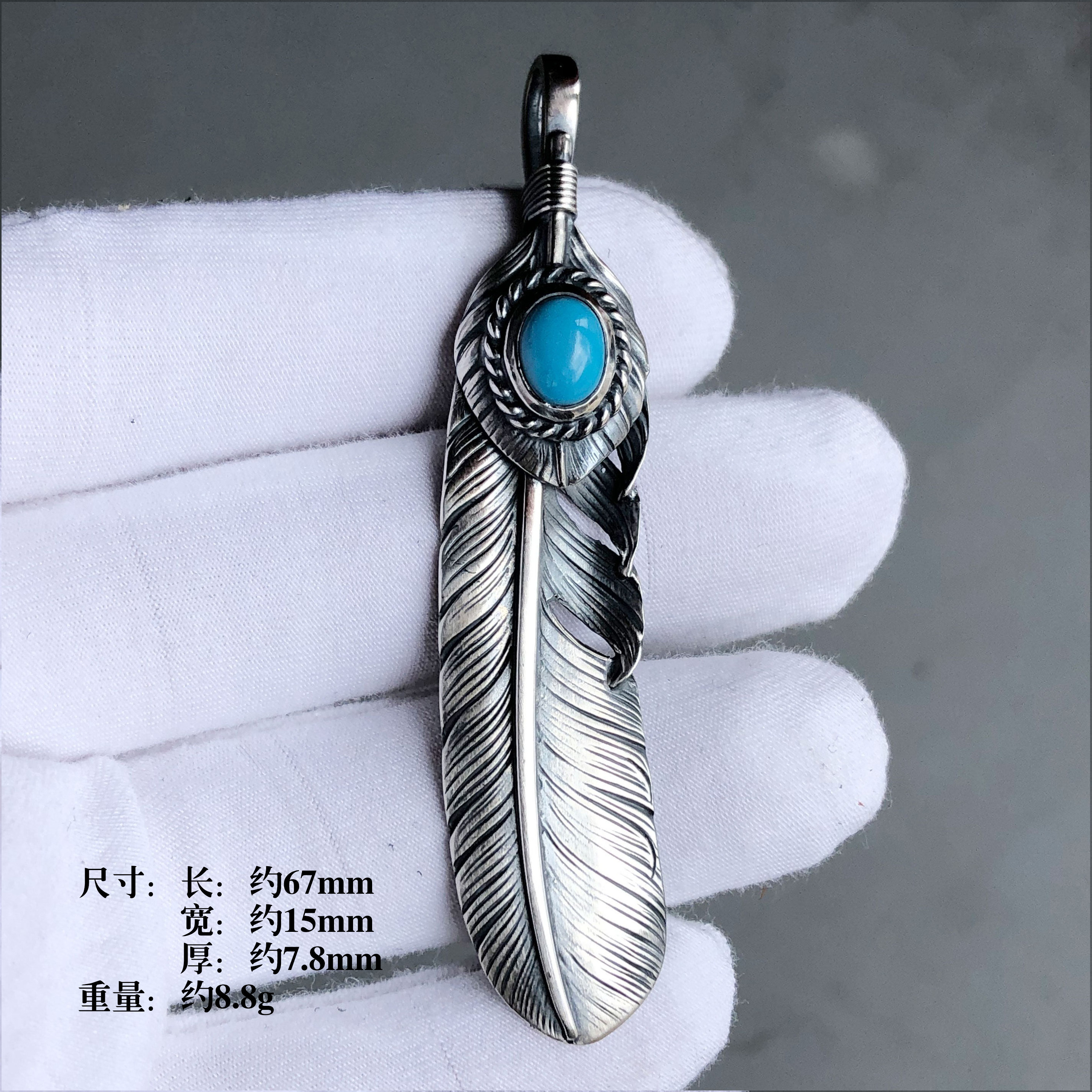 thumbnail for Handmade Takahashi Wulang 925 silver pendant feather necklace for men and women Takahashi Seiko suit rock accessories necklace trend