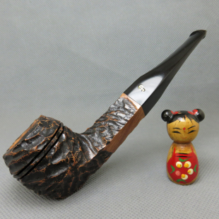 爱尔兰进口彼得森Peterson石楠木烟斗3mm雕刻麻面牛头犬 ARAN 150