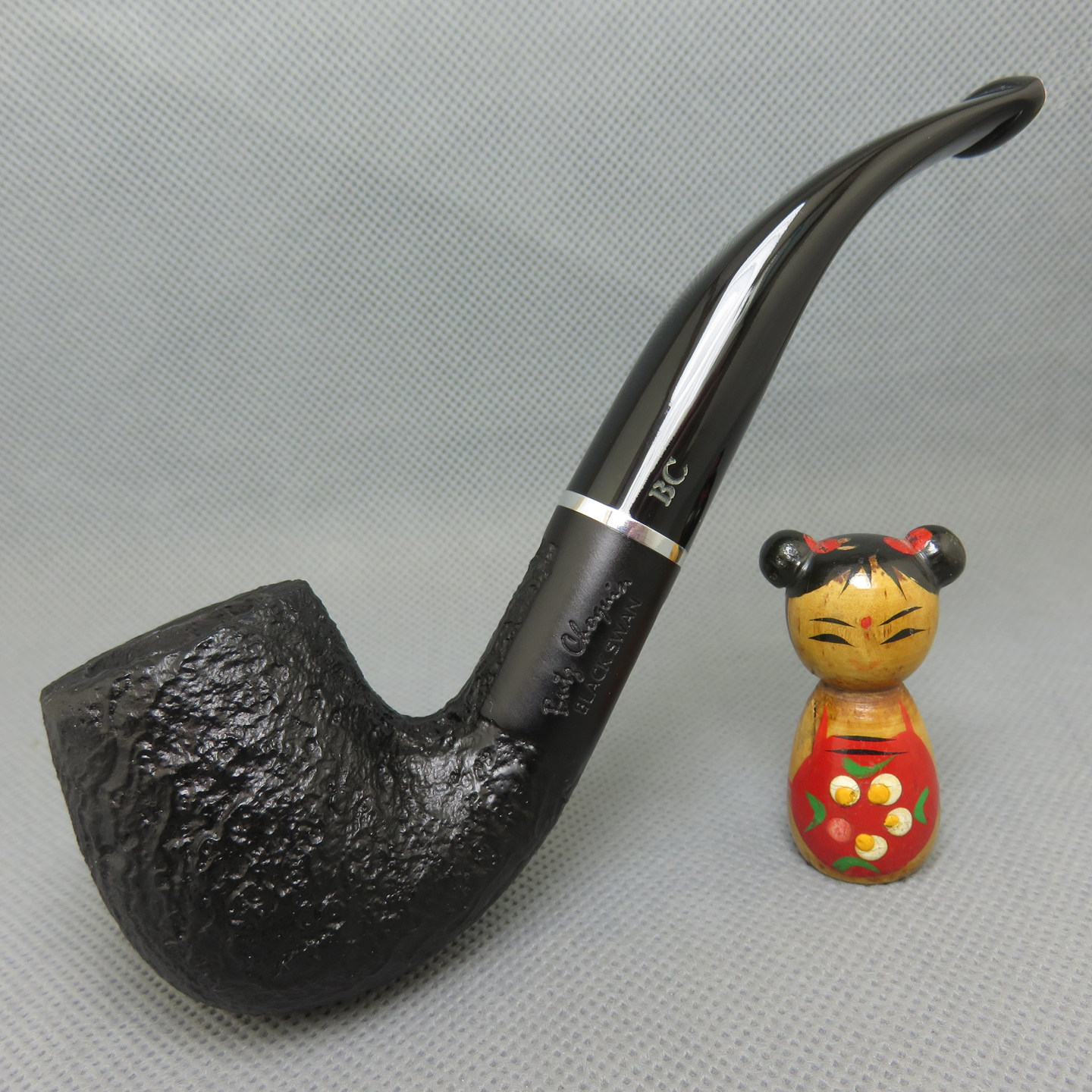 原装进口法国BC Butz-Choquin石楠木烟斗喷砂9mm black swan 1304