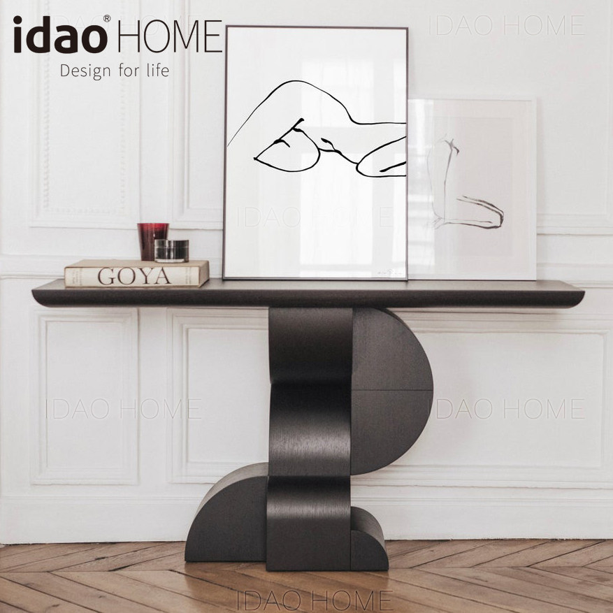 idao个性创意设计建筑师艺术装饰实木门厅玄关柜玄关架控制接待台