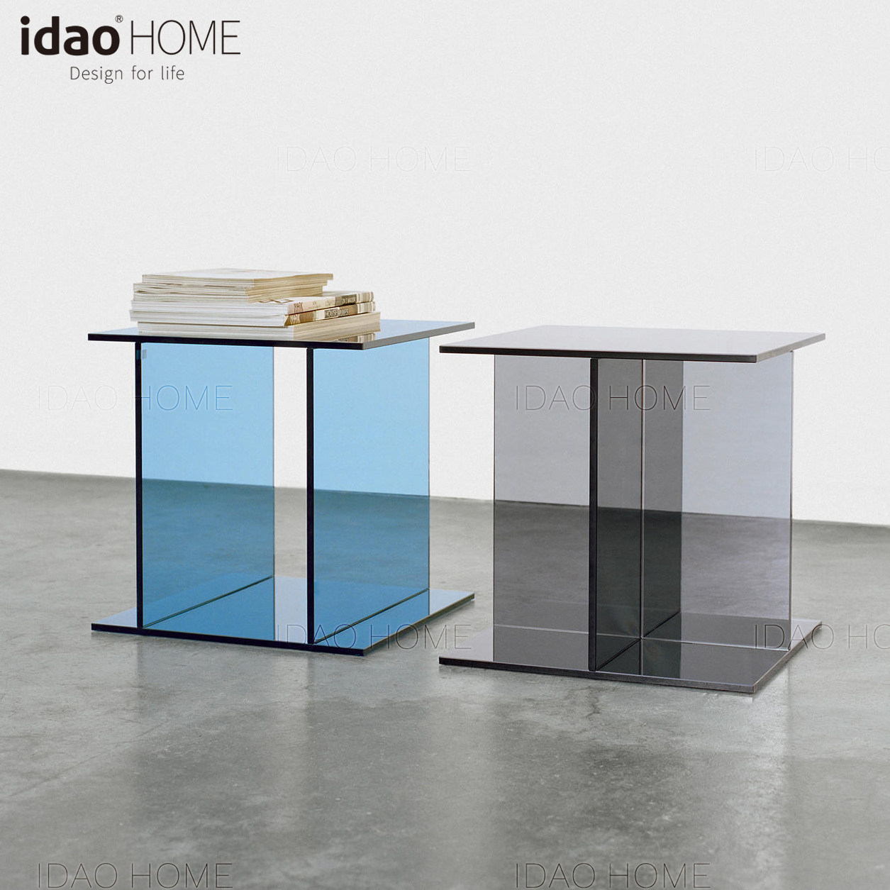 idao设计创意有机玻璃板亚克力边几边桌床头柜书报架简约现代时尚