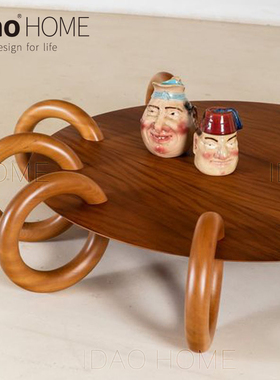 idaohome原创设计实木茶几客厅家用小户型简约现代创意圆形茶几