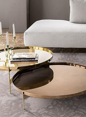 宜道创意家具设计师金属茶几咖啡桌激光切割镀金烤漆Coffeetable