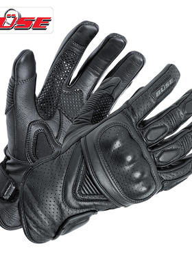 德国BUSE Cafe Racer咖啡 摩托车骑行 牛皮打孔 夏季复古手套