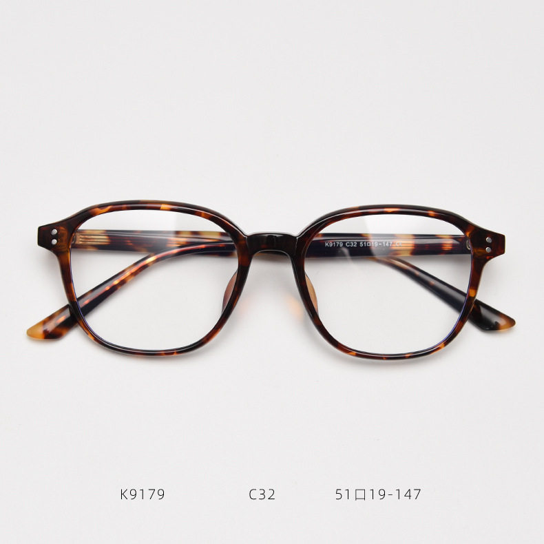 新款TR90板材豹纹色近视眼镜架潮男女文艺防蓝光平光镜框可配度数