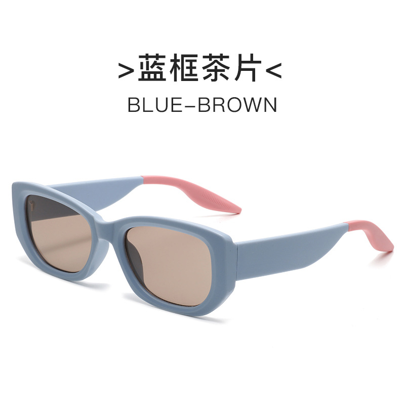 2024新款欧美个性防紫外线高级感墨镜女小框拼接色时尚街拍太阳镜