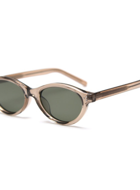 卡其色新款韩系椭圆偏光太阳眼镜潮男女网红复古街拍安克拉红墨镜