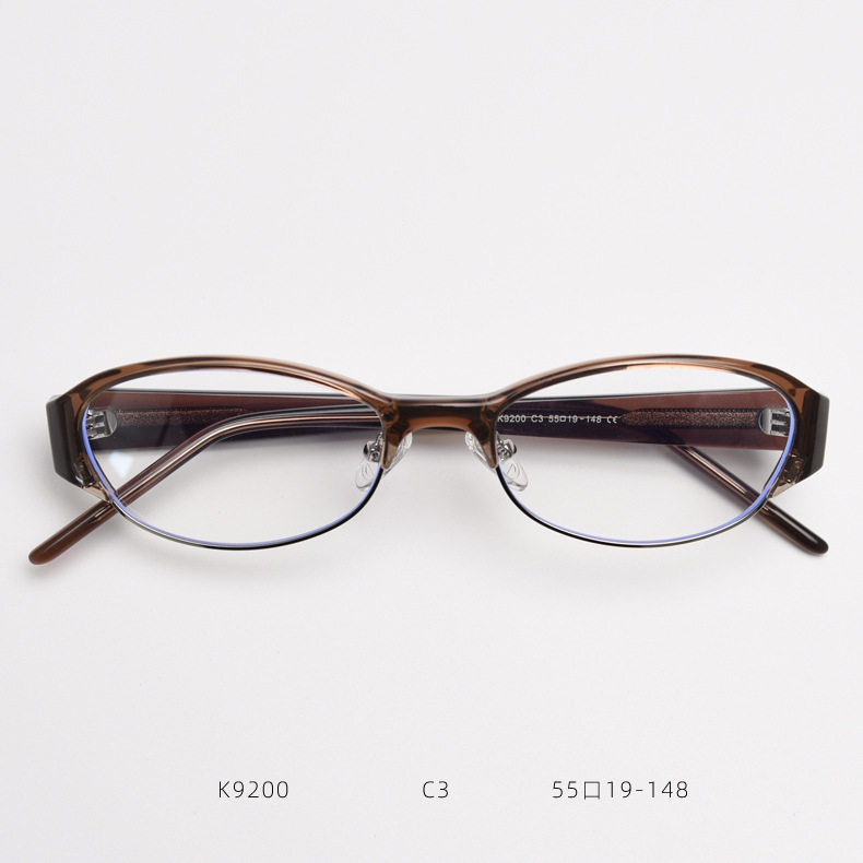 韩国个性椭圆小众眉毛框近视眼镜框男女潮复古茶色防蓝光平光镜架