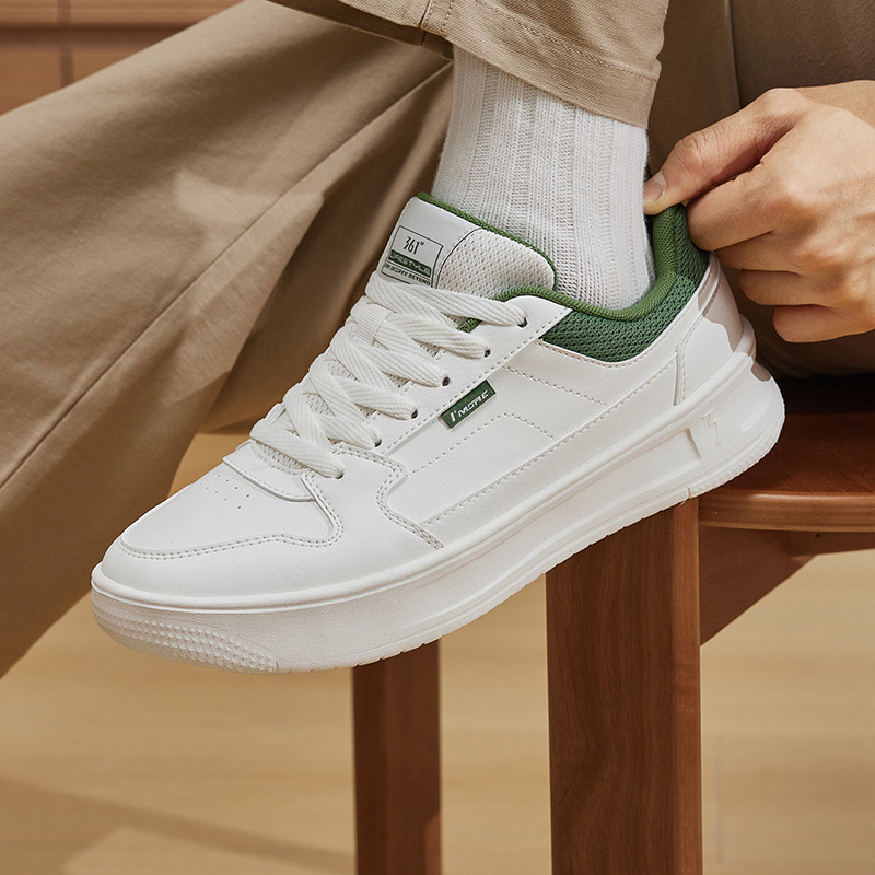 361运动鞋男秋季新款百搭小白鞋白色鞋子学生休闲低帮厚底板鞋男