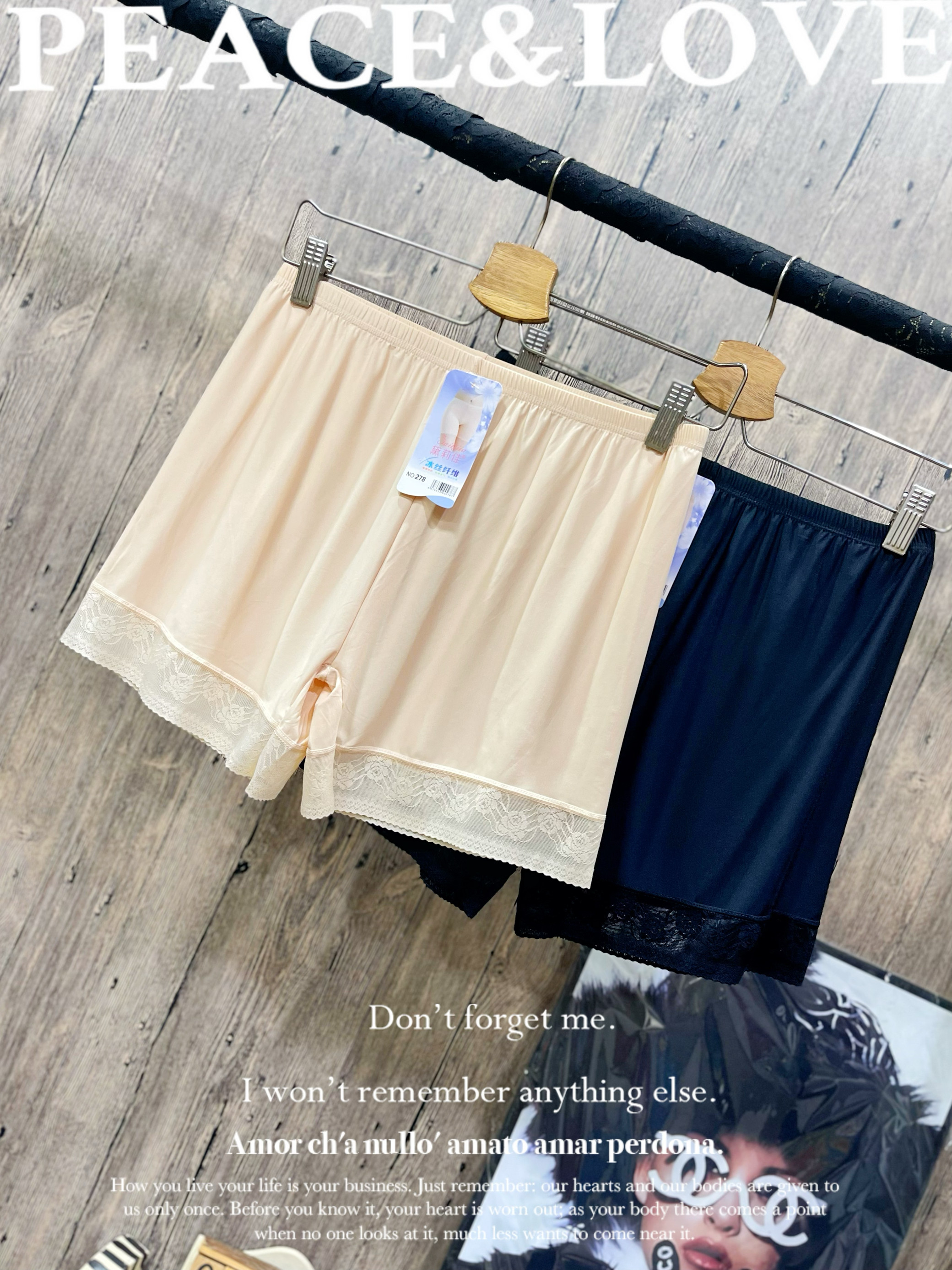蕾丝边冰丝平角大码安全裤女夏防走光薄款透气宽松显瘦居家打底裤