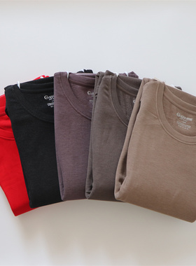 舒感男内衣圆领薄绒加厚雪莲养肤发热打底秋衣秋裤保暖套装35361