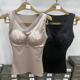戴维诗7019桑蚕丝润肤衣带胸垫背心免穿文胸秋冬保暖轻塑无痕内衣