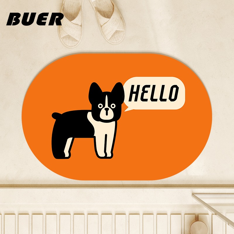 BUER卡通狗狗硅藻泥地垫卫浴防滑吸水速干脚垫家用耐脏浴室地垫