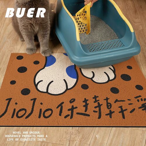 BUER可爱猫砂垫猫砂盆防外溅垫子丝圈猫砂垫防带出猫狗垫子地垫
