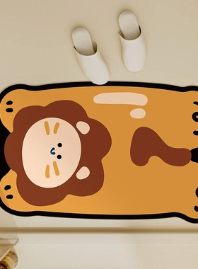 大脚动物浴室地垫吸水地垫硅藻泥吸水地垫吸水防滑垫卫生间脚垫