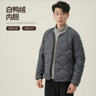 NNID无领白鸭绒内胆25年冬季 羽绒保暖轻薄外套KS219 男士