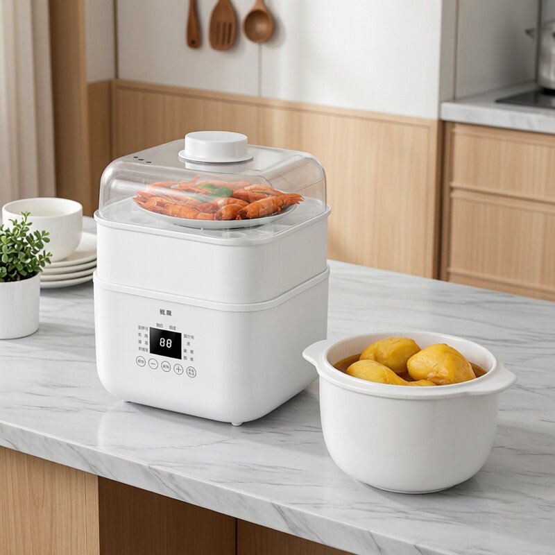 4L隔水炖盅全自动大容量超大陶瓷电炖锅家用煮粥煲汤锅一锅五胆