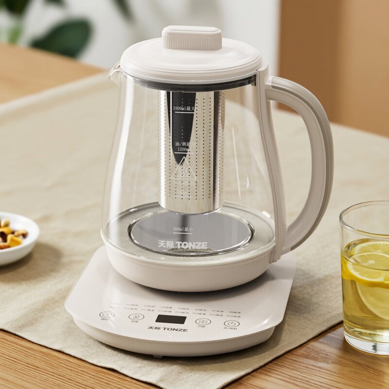 天际多功能全自动玻璃养生壶家用1.5L大容量煮茶器电热花茶烧水壶