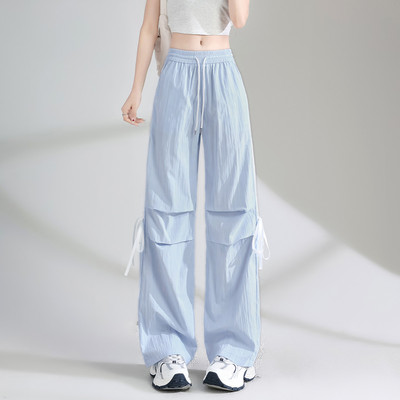 阔腿裤春秋款宽松潮流冰丝运动裤