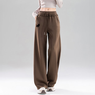 女舒适辣妹直筒裤 设计感纯色像素猫印花休闲裤 2025秋季 ILOVECHOC