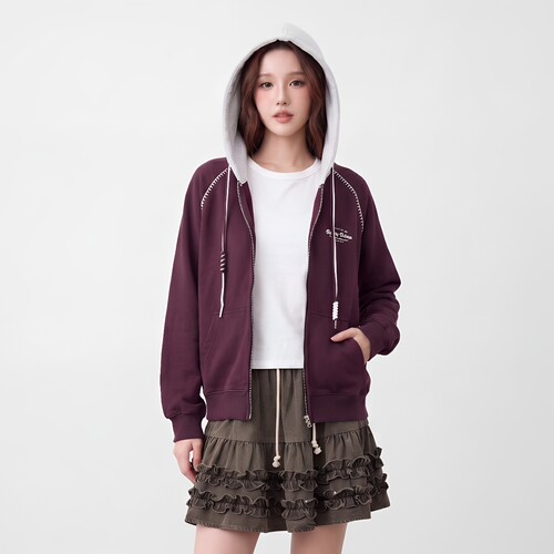 撞色明线设计，休闲松弛好搭卫衣