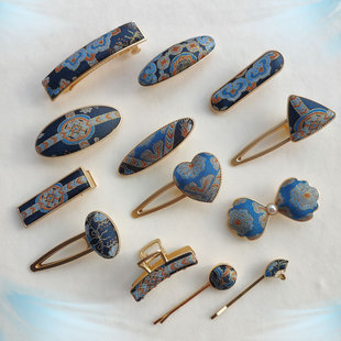 成品非遗宋锦仙草宝相新中式古风发夹发饰弹簧夹侧边夹抓夹一字夹