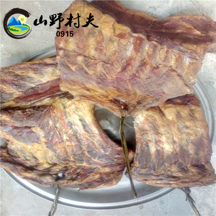 陕南安康石泉特腊肉腊排骨腊味柏枝烟熏腊排骨自制熏猪排骨2包邮
