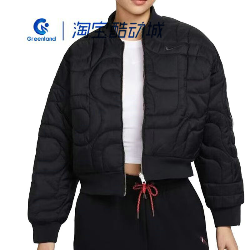 耐克棉服外套女双面穿防风夹克
