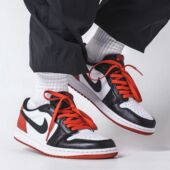 Air CZ0790 Jordan AJ1黑脚趾黑白红复古低帮篮球鞋 106 耐克男鞋