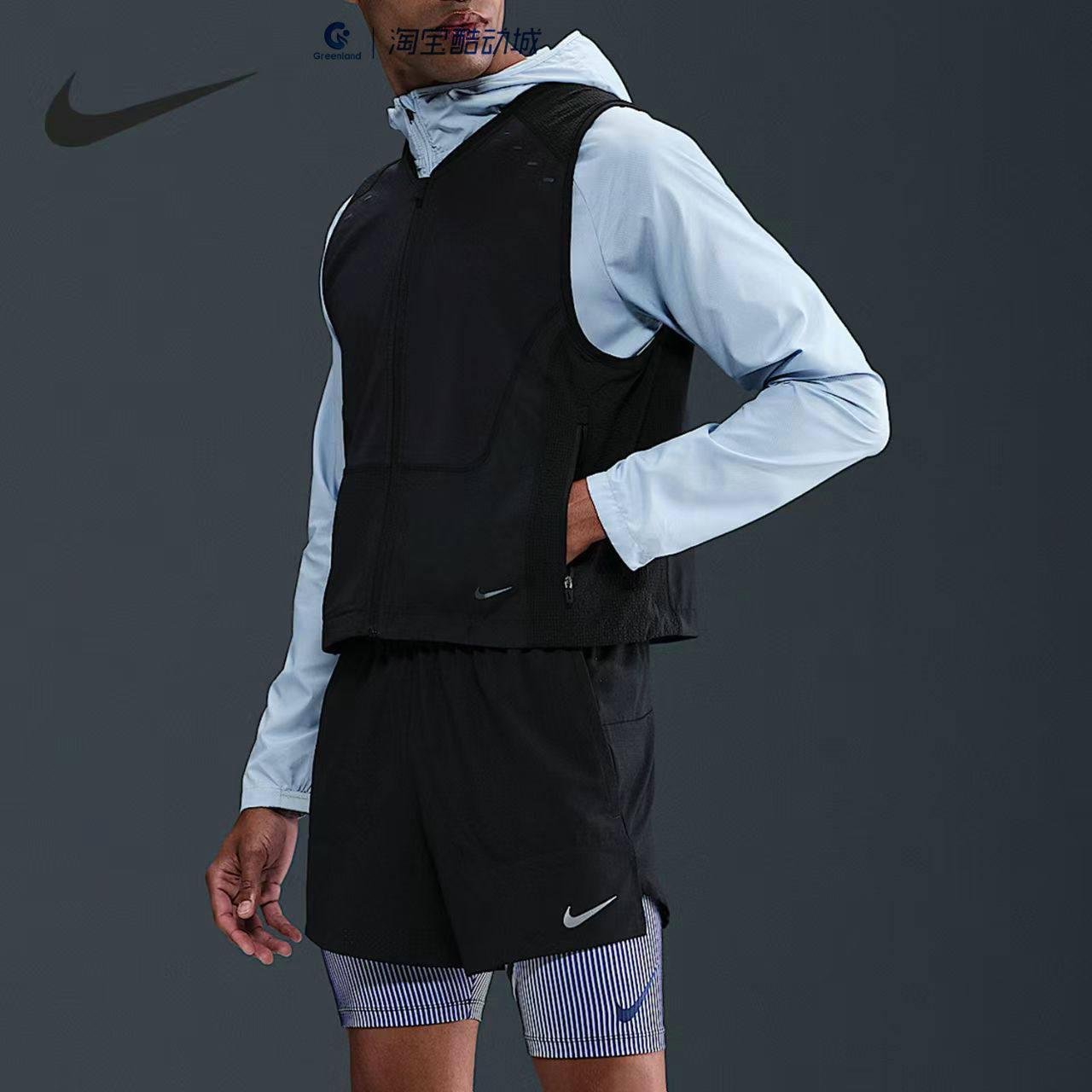 NIKE耐克正品男子时尚百搭运动休闲舒适机能风跑步马甲HV2007-010