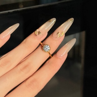 千夕足金9996D泡泡戒黄金戒指女款情人节七夕新年生日礼物送女友