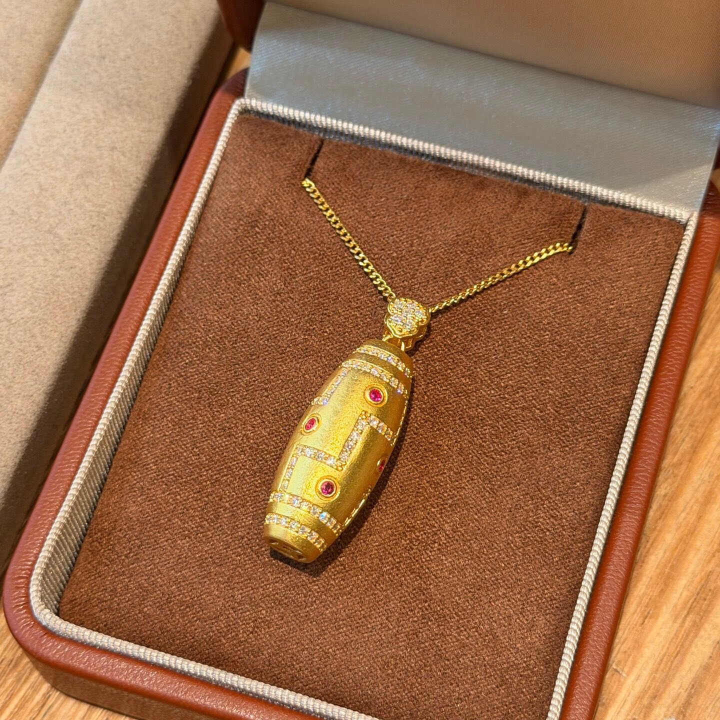 千夕 足金9995D天珠吊坠黄金吊坠女款情人节生日礼物送女友老婆