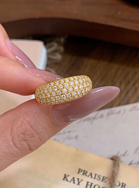 千夕足金9995D满天星钻戒黄金戒指女款送女友七夕情人节生日礼物