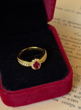 千夕足金999红金织梦戒黄金戒指可爱女款情人节生日礼物送女友