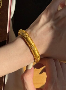 千夕 足金999丝羽幻蝶手镯黄金手镯女款情人节生日礼物送女友