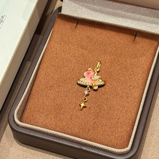 千夕 足金999马年幸运小飞马黄金吊坠春节情人节生日礼物送女友